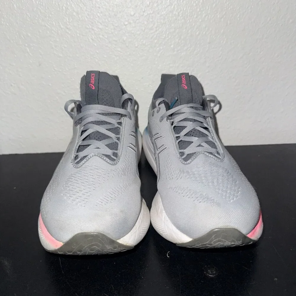 ASICS Gel-Nimbus 25 Womens 9.5 Running Shoes Gray Pink 1012B356 PureGEL Sneakers
